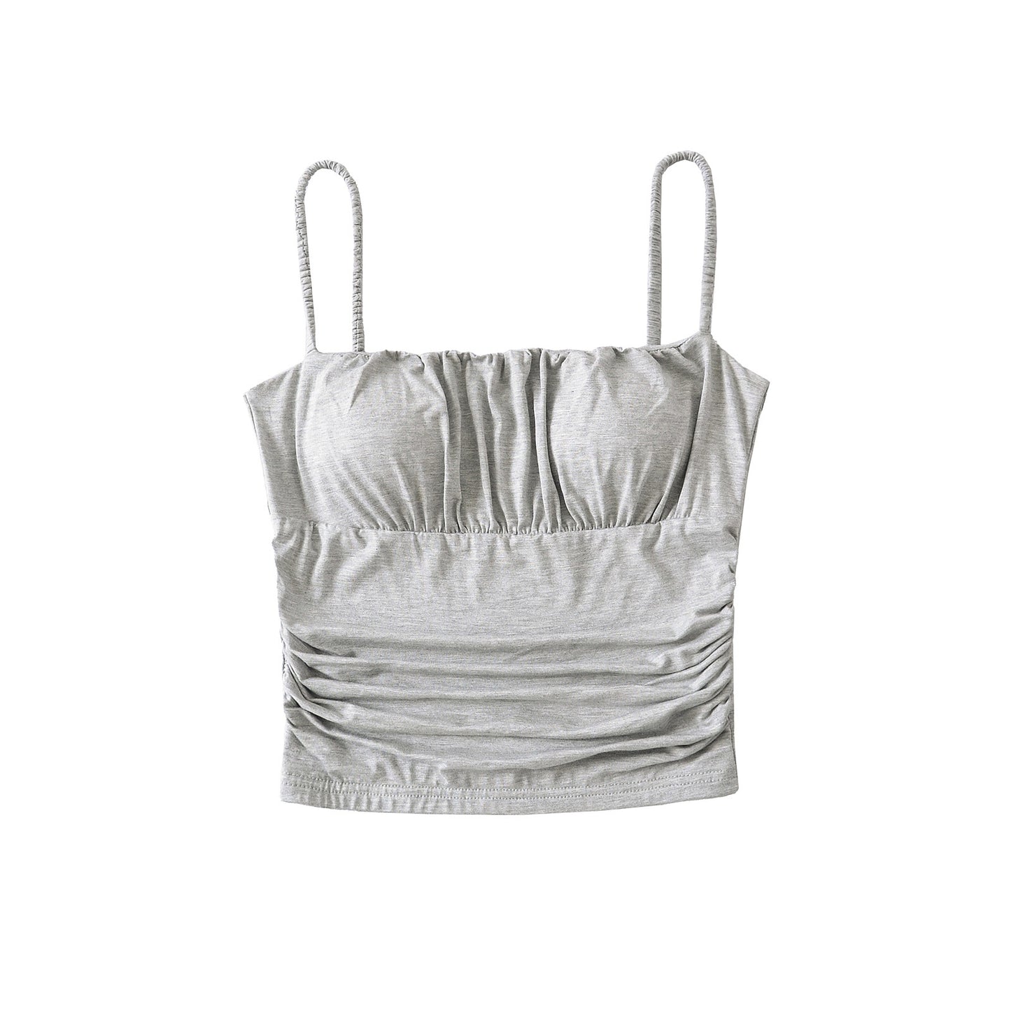 Dame afslappet overdel med rynkedetalje og justerbare stropper Stilla