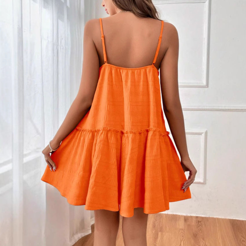 Dame afslappet sommerkjole med voluminøs skørt Stilla