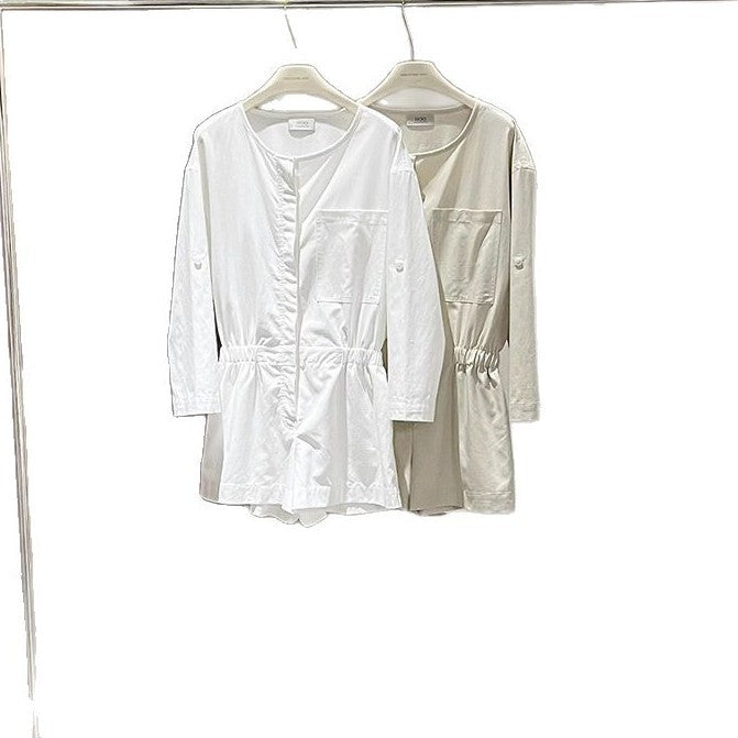 Dame afslappet skjortebluse med taljeret snit og praktisk brystlomme Stilla