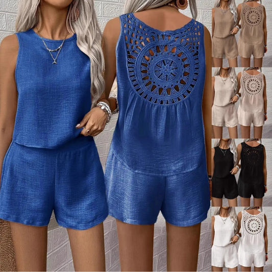 Kvinder Boho Chic Hæklet Ryg Jumpsuit Stilla