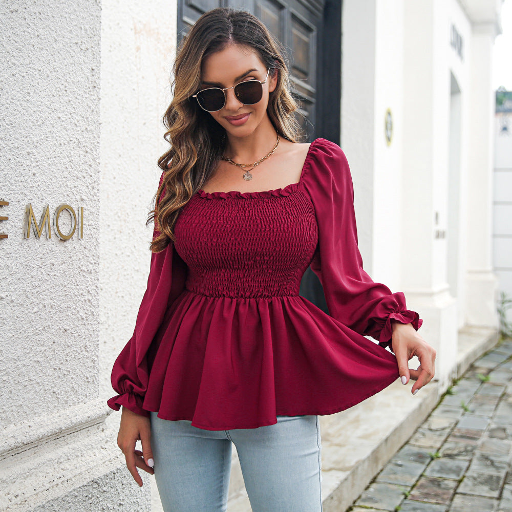Dame Elegant Bluse med Puffærmer Stilla