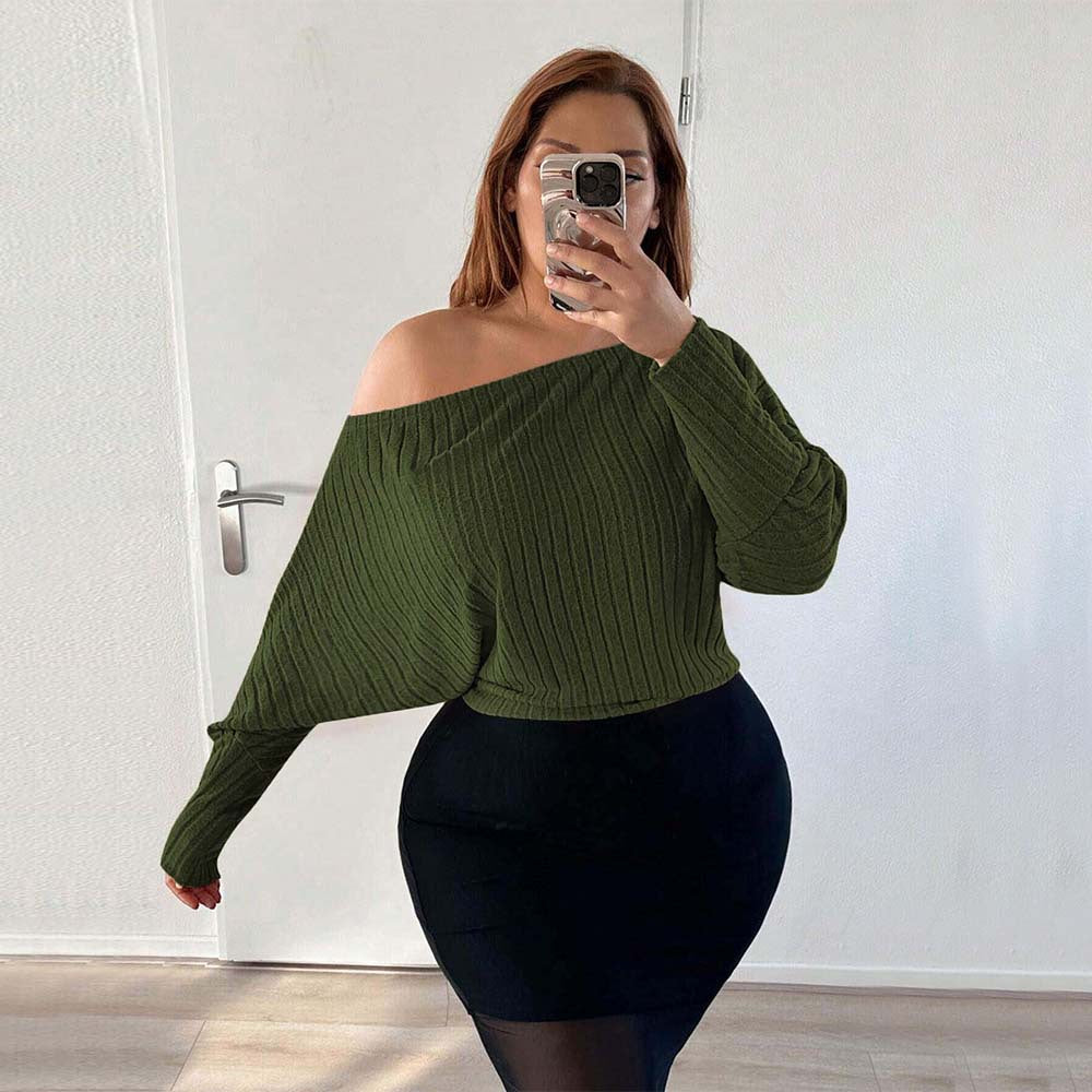 Dame afslappet asymmetrisk oversized top med blødt ribdesign Stilla