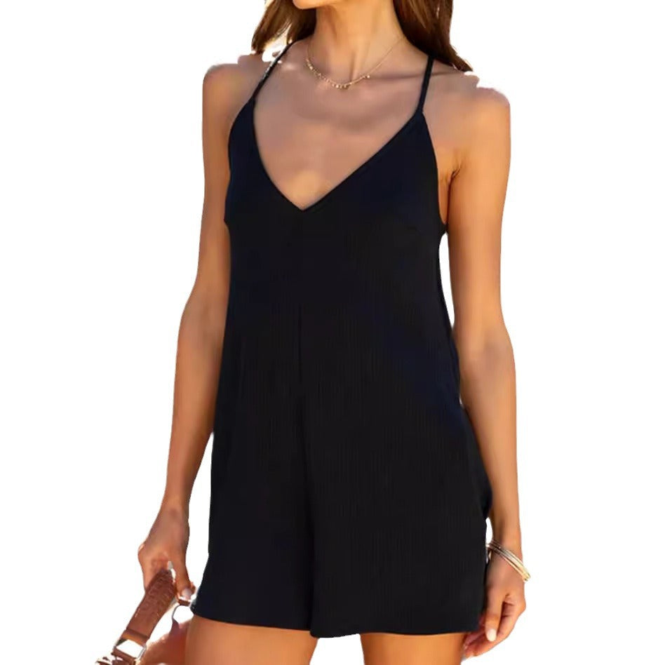 Dame Ribb V-Udskæring Jumpsuit Stilla