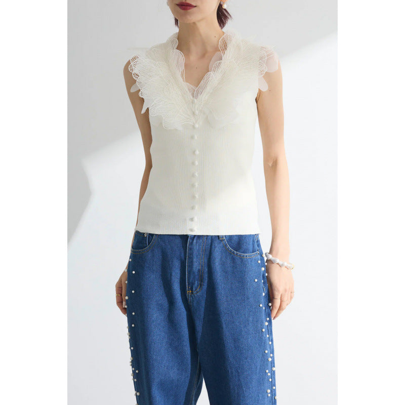 Dame elegant Knapperække bluse Stilla