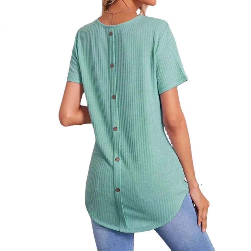 Dame afslappet Langærmet t-shirt med moderne ribmønster Stilla