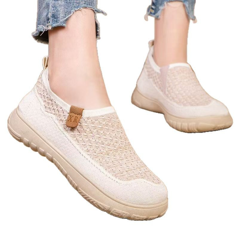 Femme Slip-On Gå Sneakers med åndbart strikkemateriale og fleksibel sål Stilla