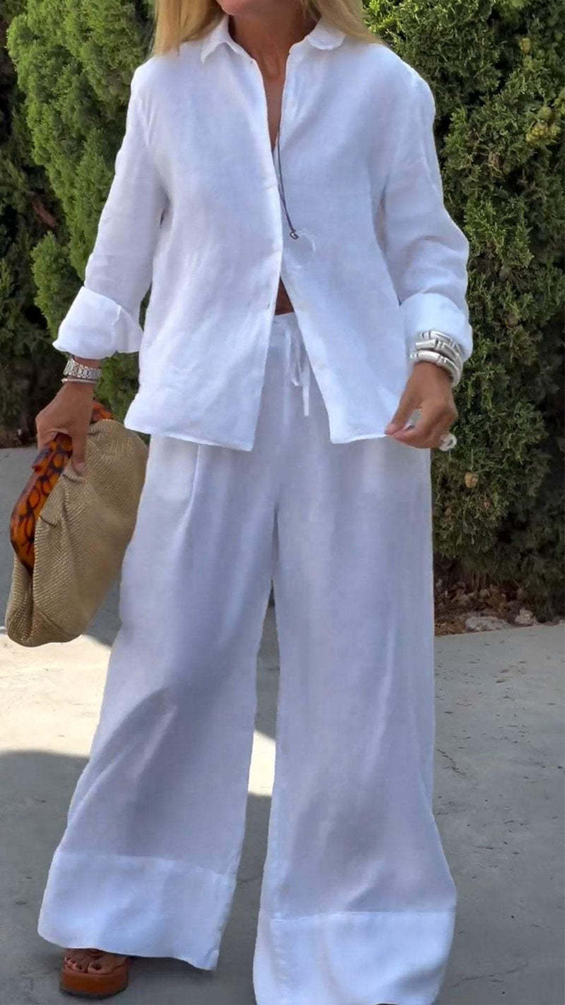 Dame afslappet og luftig loungewear-sæt lavet af blødt stof med løs pasform Stilla