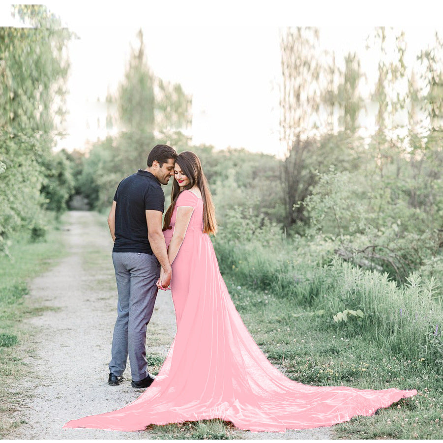 Dame Elegant Graviditets Wrap Kjole Stilla