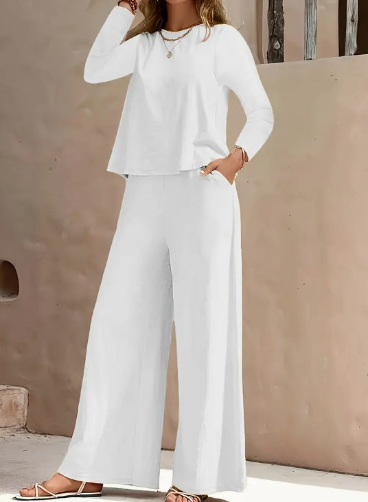 Dame afslappet oversize loungewear sæt med lange ærmer og bred pasform Stilla