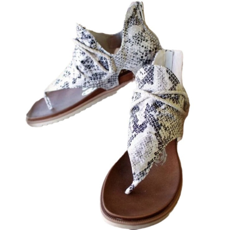 Dame åbne tæer sko med moderigtigt dyremønster Stilla