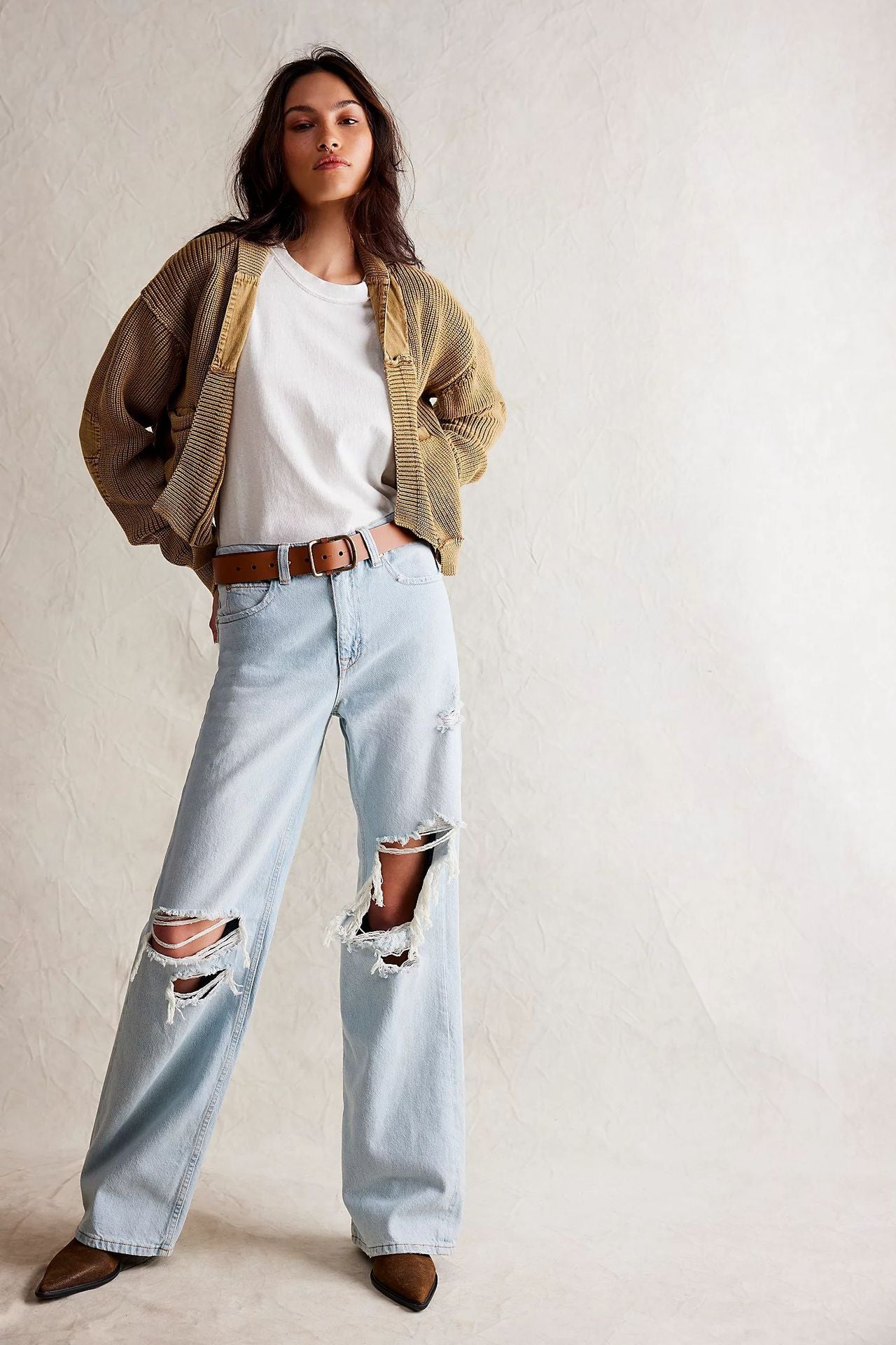 Dame Behagelig Strikjakke i afslappet Oversized-stil Stilla