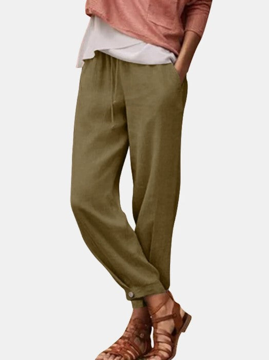 Dame afslappede og behagelige sommerbukser med sidelommer Stilla