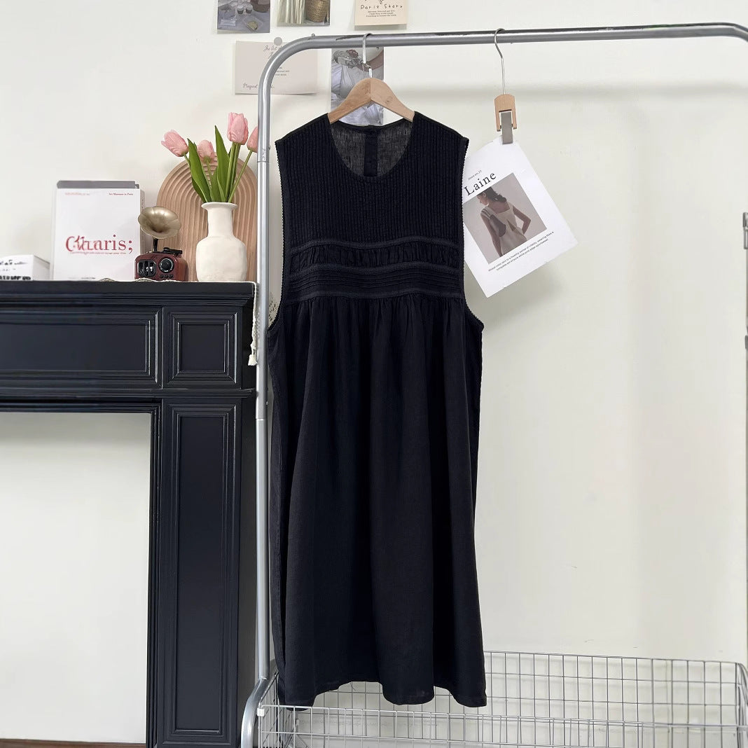 Dame afslappet flydende maxikjole med struktureret overdel Stilla