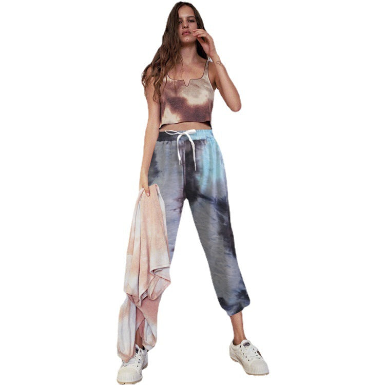 Dame afslappede Tie-Dye joggingbukser med elastisk talje og sidelommer Stilla