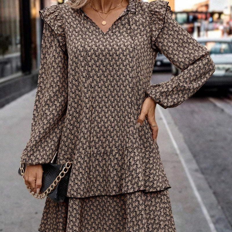 Dame afslappet kjole med flæser og lette volanter Stilla