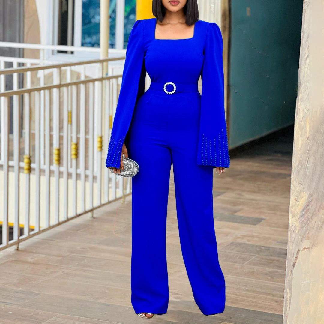 Dame Elegant Bodysuit med vidde ben og glitrende detaljer Stilla