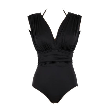 Dame Elegant Én-del Badetøj med Flæse Detaljer og Figurformende Silhuet Stilla