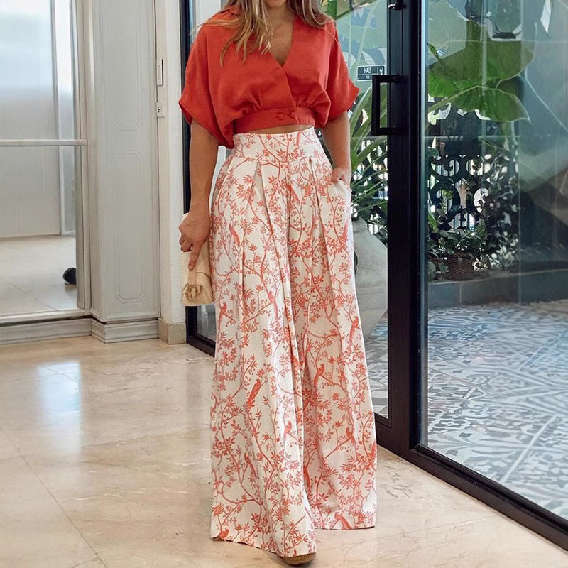 Dame elegant og luftig Culotte med blomster mønster Stiila