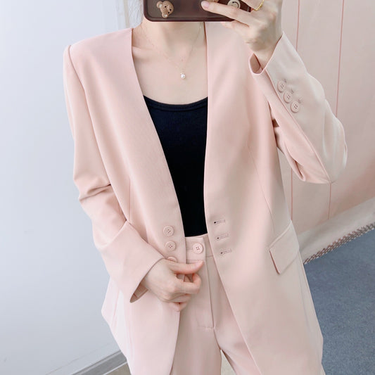 Dame elegant blazer med moderne knapdetaljer og struktureret tekstur Stilla