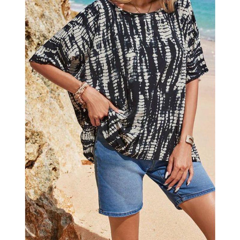 Dame afslappet strandtop med asymmetrisk snit Stilla