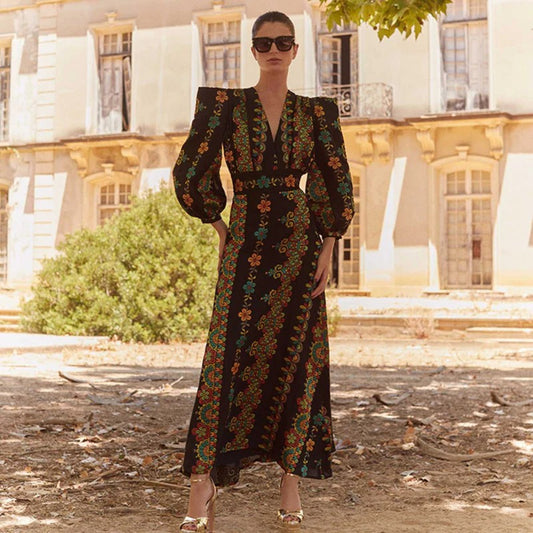 Dame Elegant Bluse med puffærmer og blomsterbroderi Stilla