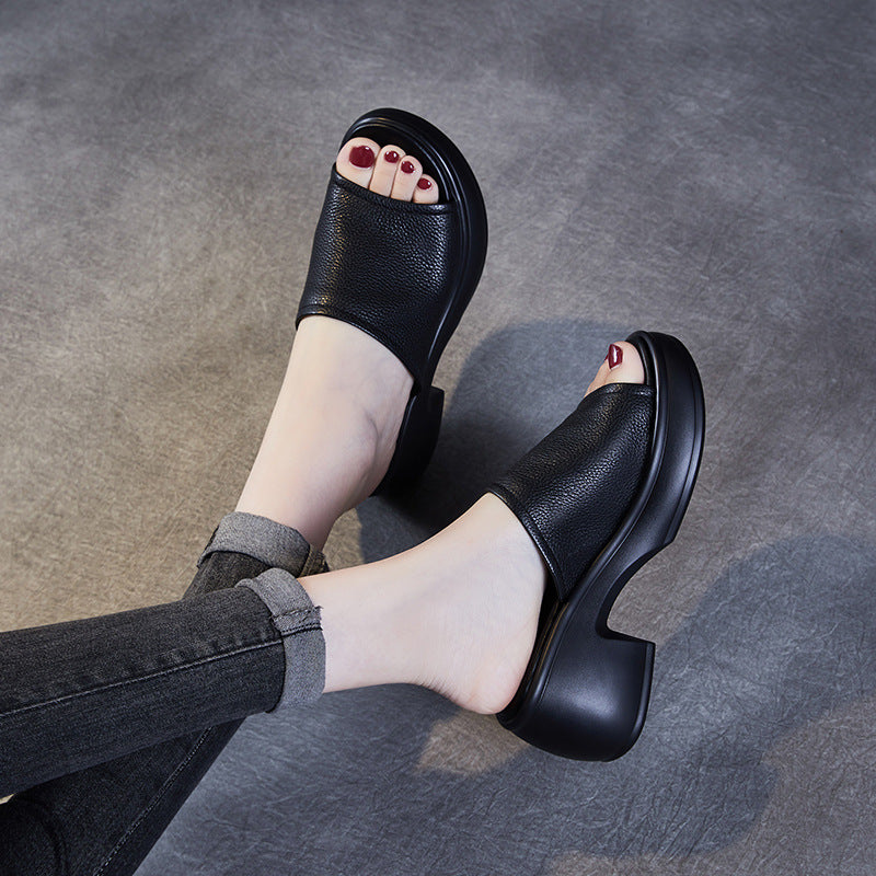 Dame Åben Tæer Platform Slide Sandaler med Komfortbueunderstøttelse Stilla