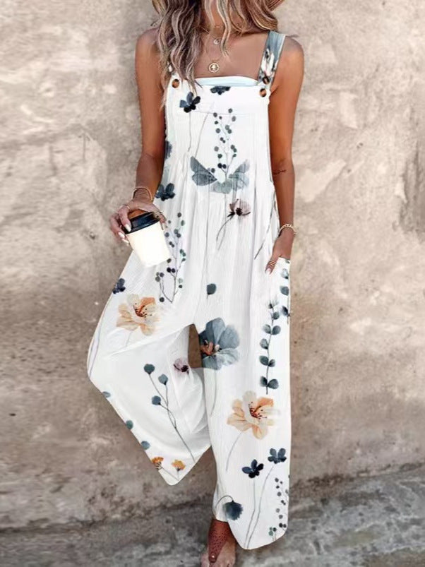 Dame afslappet jumpsuit i vintage-stil med florale accenter Stilla