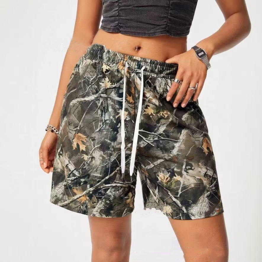 Dame fritidsshorts med camouflage mønster Stilla
