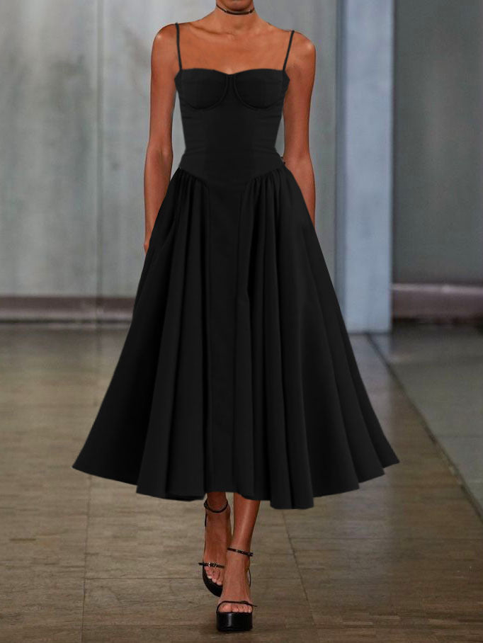 Dame Elegant A-linje Midi Kjole Stilla