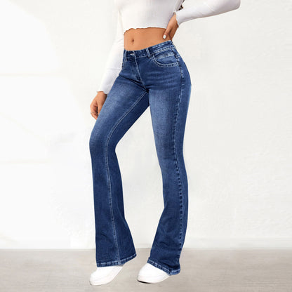 Dame Bootcut Jeans med høj talje og afslappet pasform Stilla