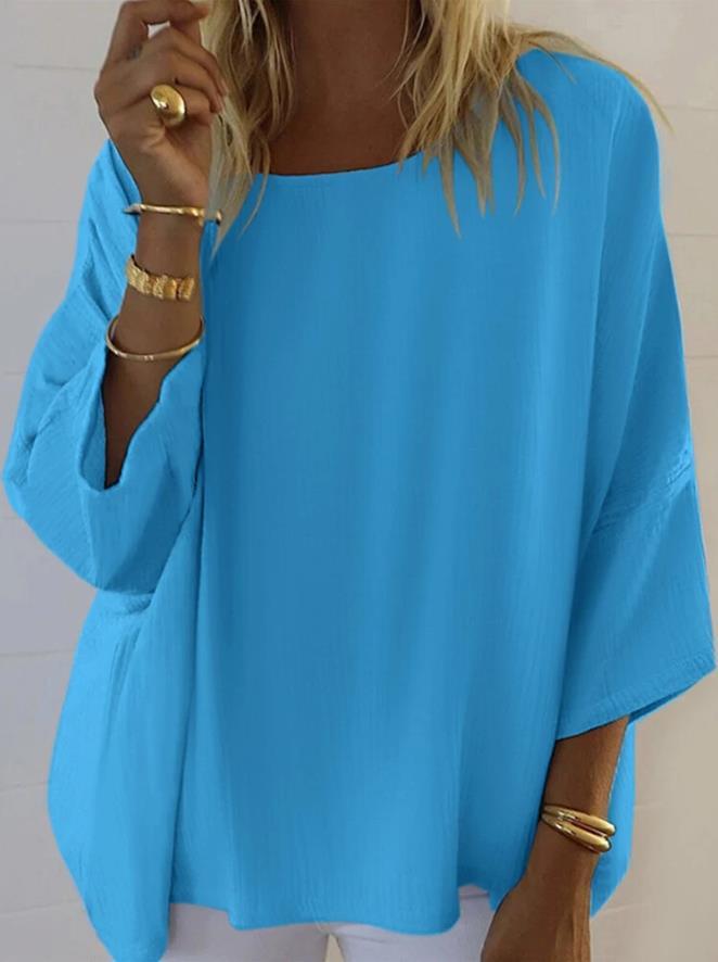 Dame stilfuld oversized bluse skjorte med afslappet snit og mange bære muligheder Stilla