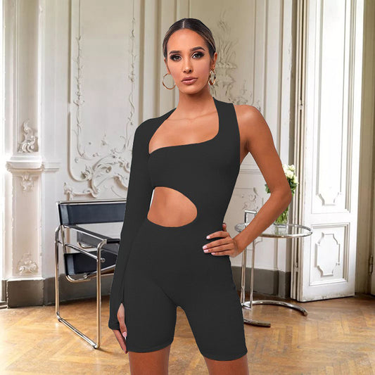 Dame Enkelt skåret jumpsuit med cut-outs Stilla