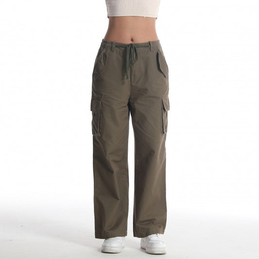 Damer Casual Cargo Bukser med bred pasform og adskillige lommer Stilla