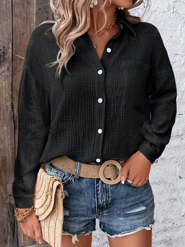 Dame afslappet linnedbluse Stilla