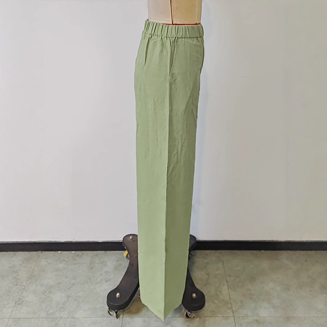 Dame afslappede Palazzo-bukser lavet af let, åndbart stof med elastisk talje Stilla