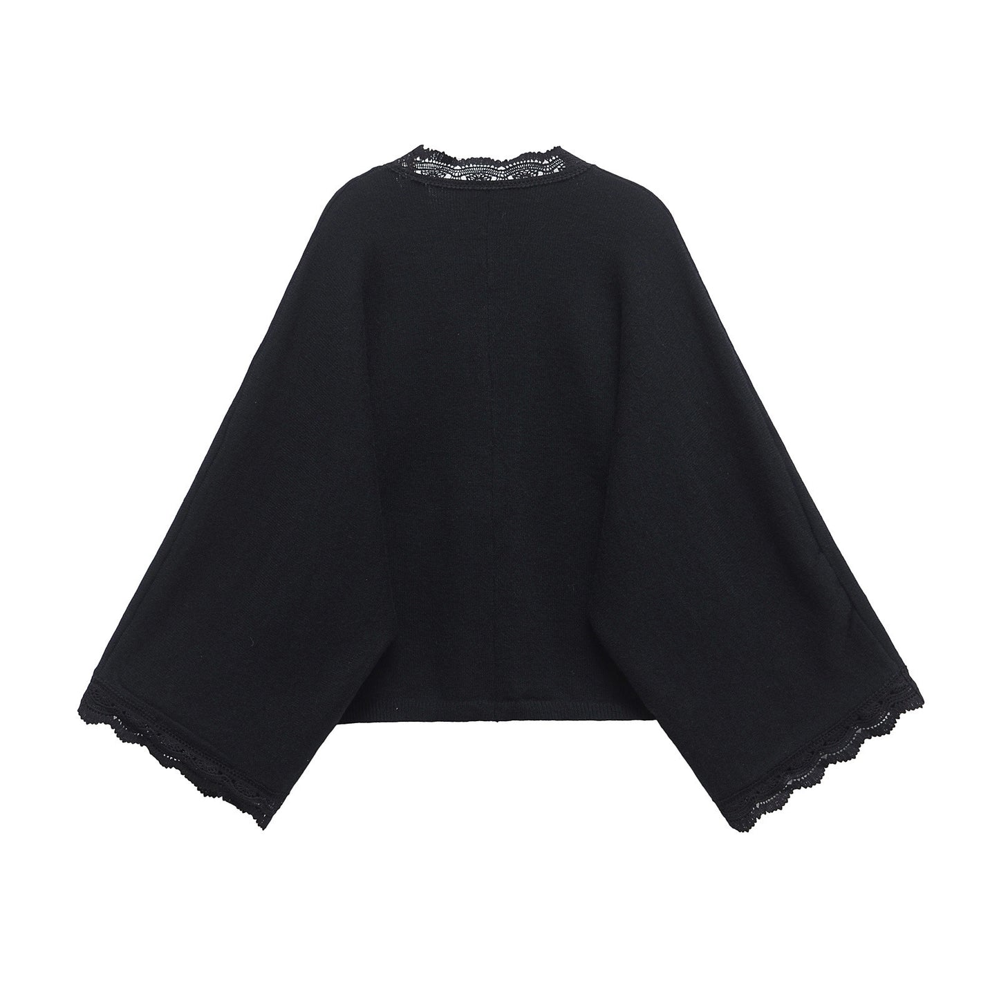 Dame Elegant Knap Cardigan med Spidskant Stilla