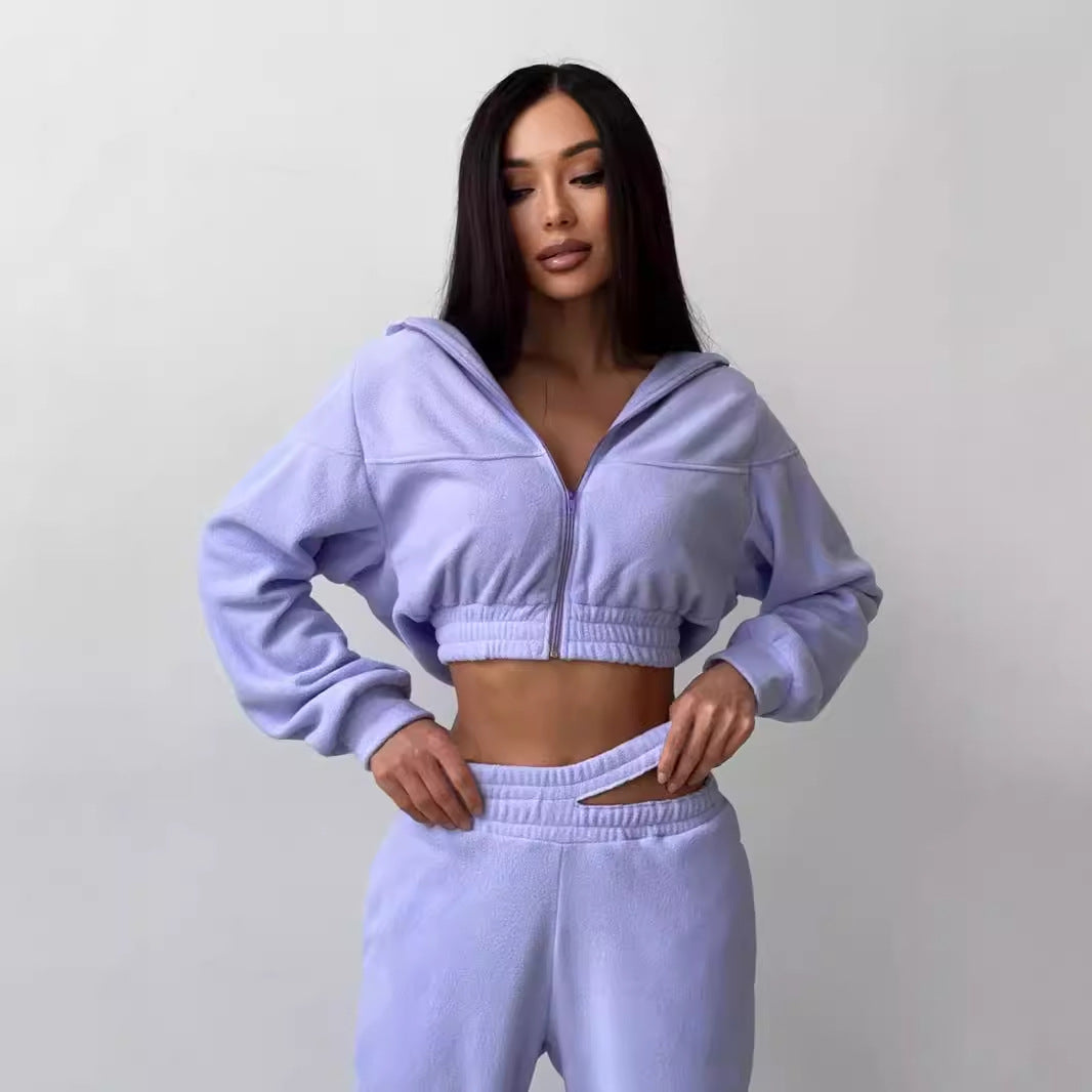 Stilla | Varm Fleece Sweatshirt Dobbelt Talje Bukser Sæt