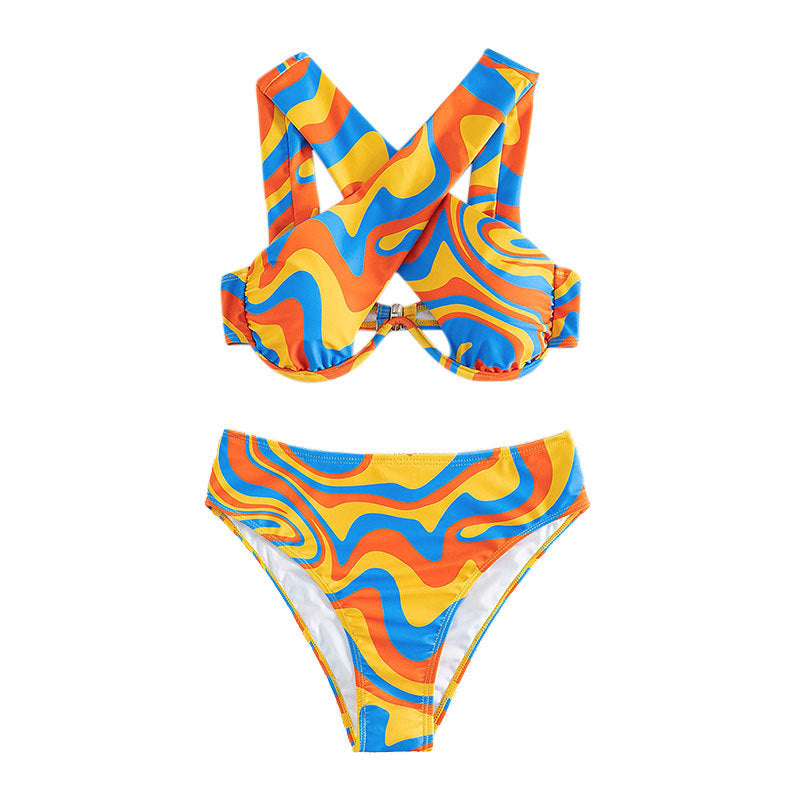 Dame Cut-Out Design Højskåret Bikini Sæt Stilla
