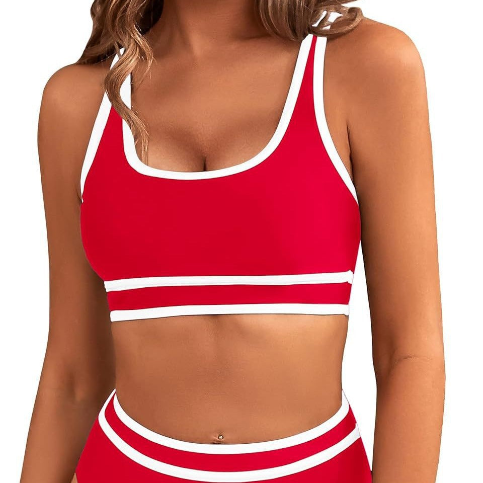 Dame Sporty bikini sæt med brede stropper og høj skæring Stilla
