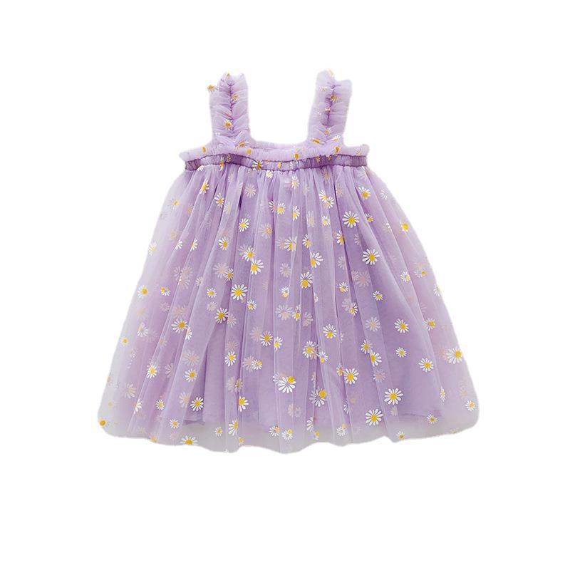 Pige Floral Broderet Tulle Sommerkjole Stilla
