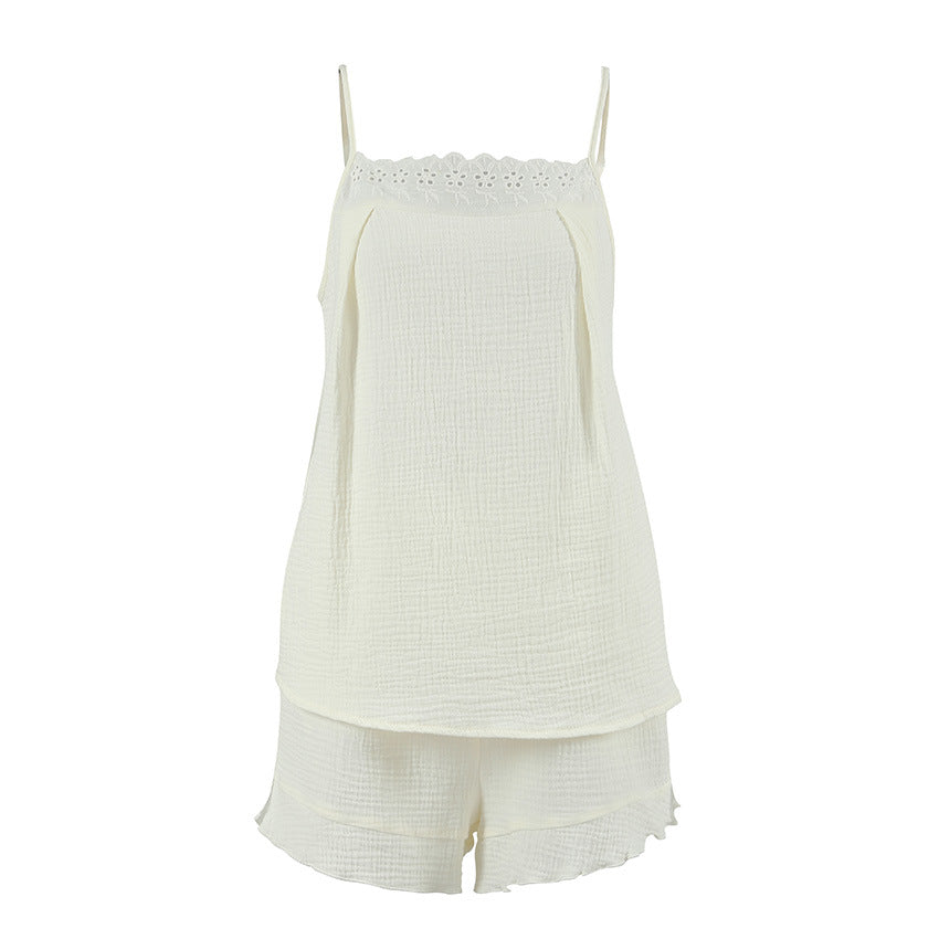 Dame afslappet shorts jumpsuit med spids og elastisk liv Stilla