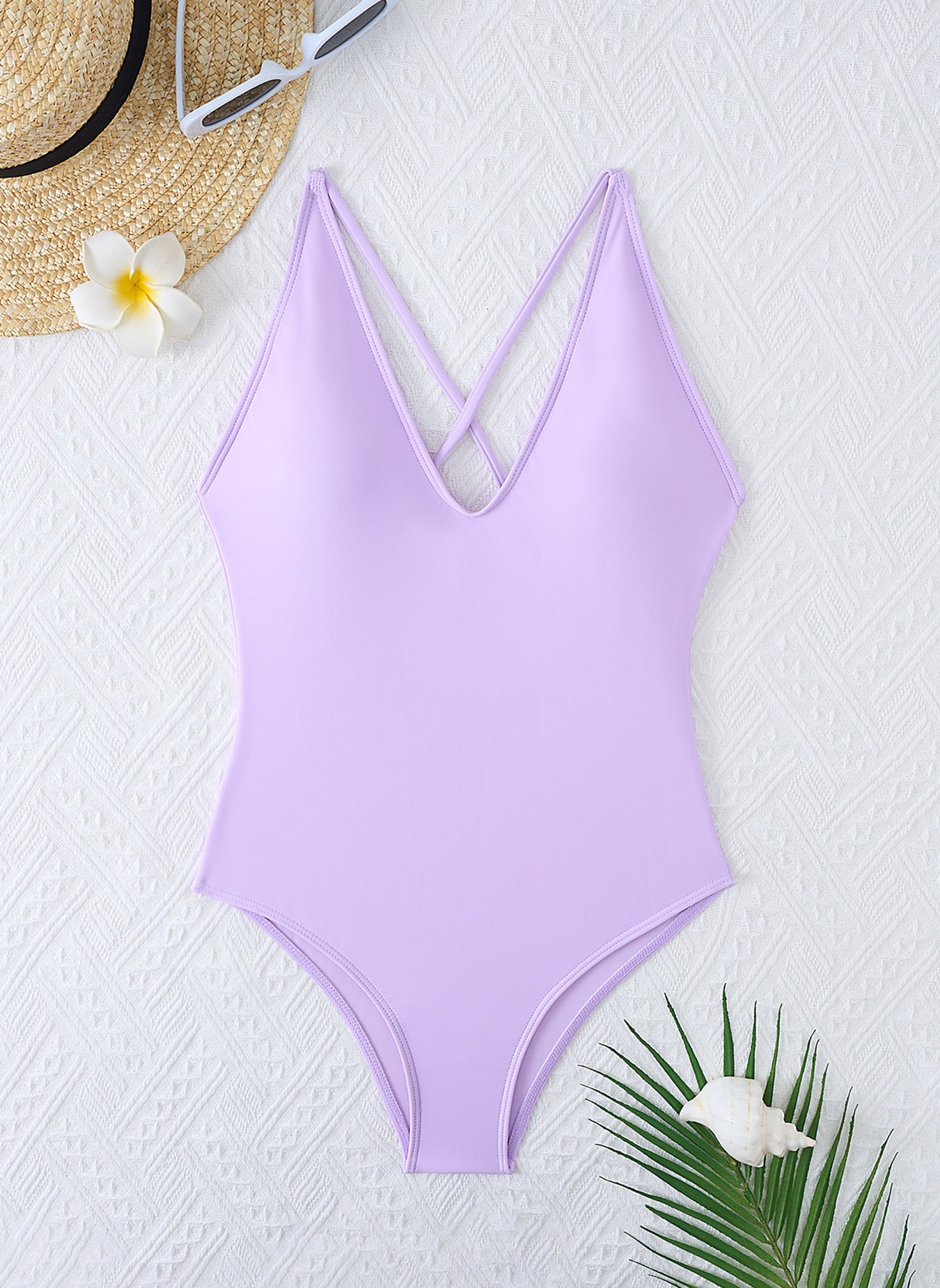 Dame Dyb V-hals Rygfri Enkelt Badebuks Stilla