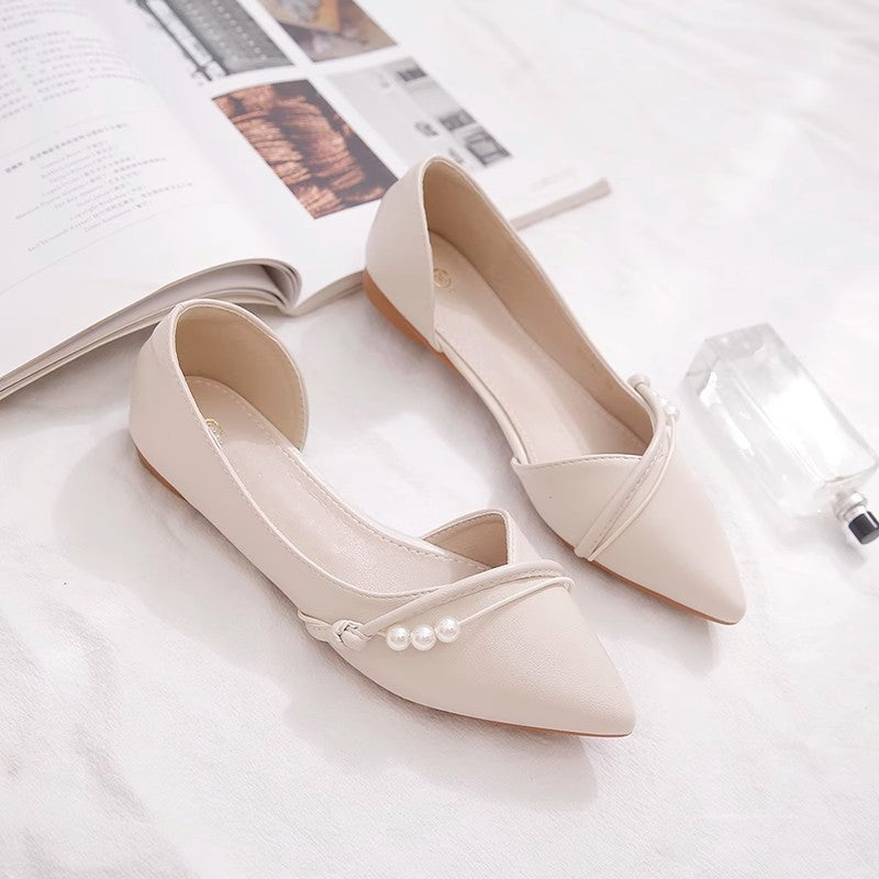 Dame elegante Ballerinas med moderne perlepynt Stilla