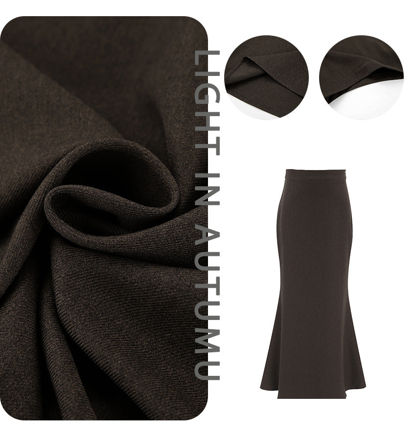 Dame elegant blyantskørter med høj talje og svajende kant Stilla