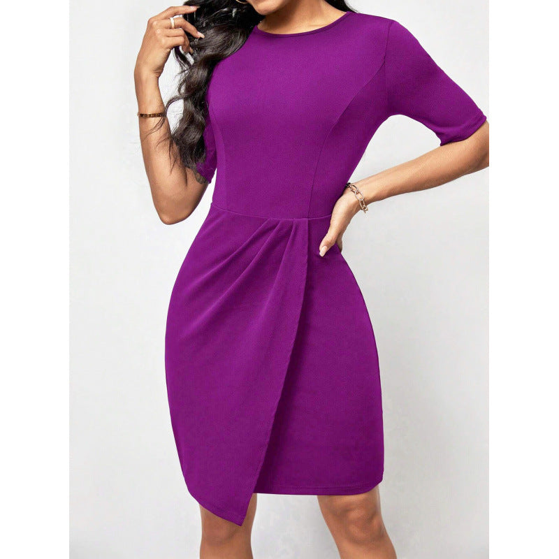 Dame Elegant Draperet Figurvenligt Kjole Stilla