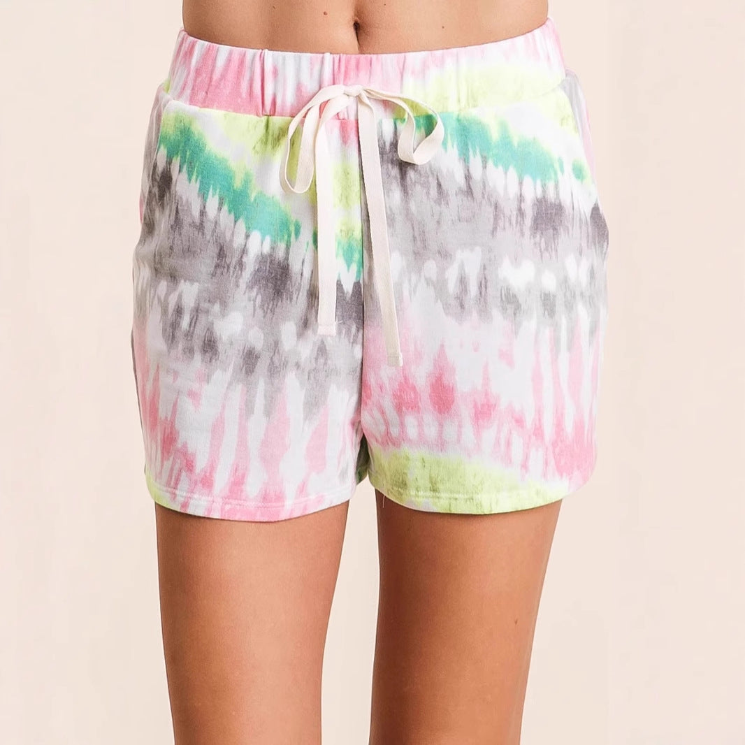 Dame behagelige og afslappede sweatshorts med fashionabel batikmønster Stilla