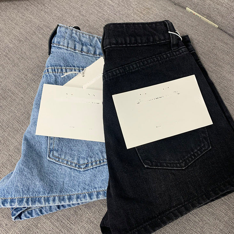 Dame afslappede denim shorts med høj talje og sidelommer Stilla