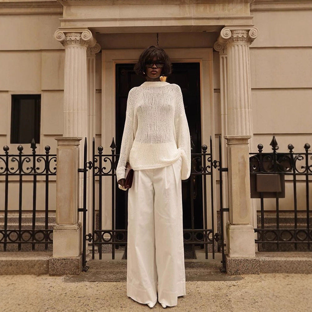 Dame afslappet hæklede pullover med oversized snit Stilla