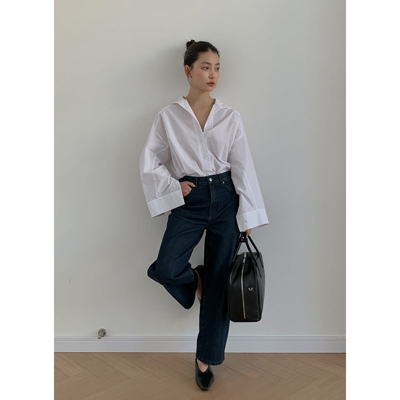 Dame afslappet skjorte med moderne snit og fine stofdetaljer Stilla