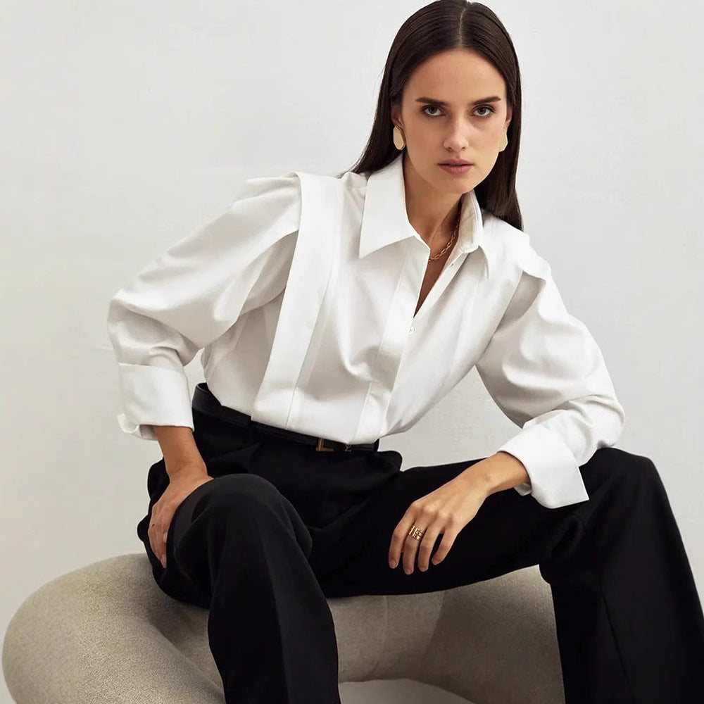 Dame Elegant Bluse med Puffærmer og kvalitetsstof Stilla